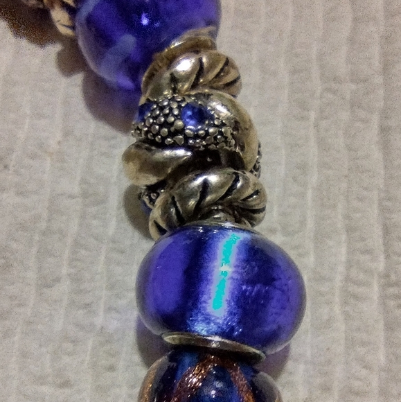 Pandora style spiner Sapphire blue bracelet - Picture 3 of 16